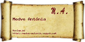 Medve Antónia névjegykártya